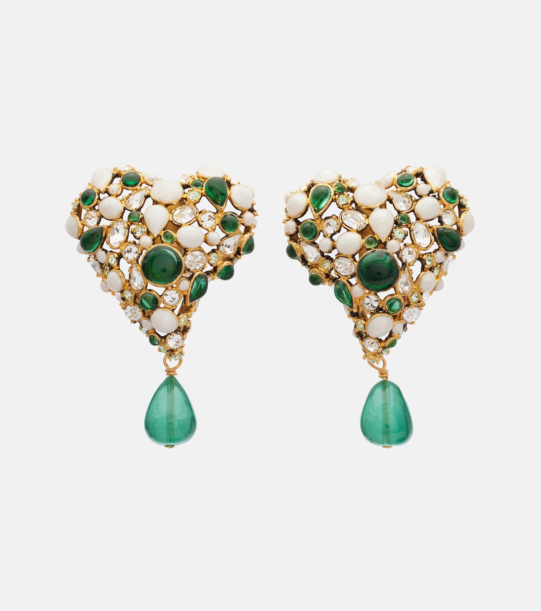 Embellished Clip-On Earrings in Gold - Saint Laurent