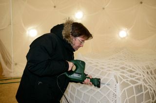 Olafur Eliasson working on BMW Art Car #16, BMW H₂R, 2007