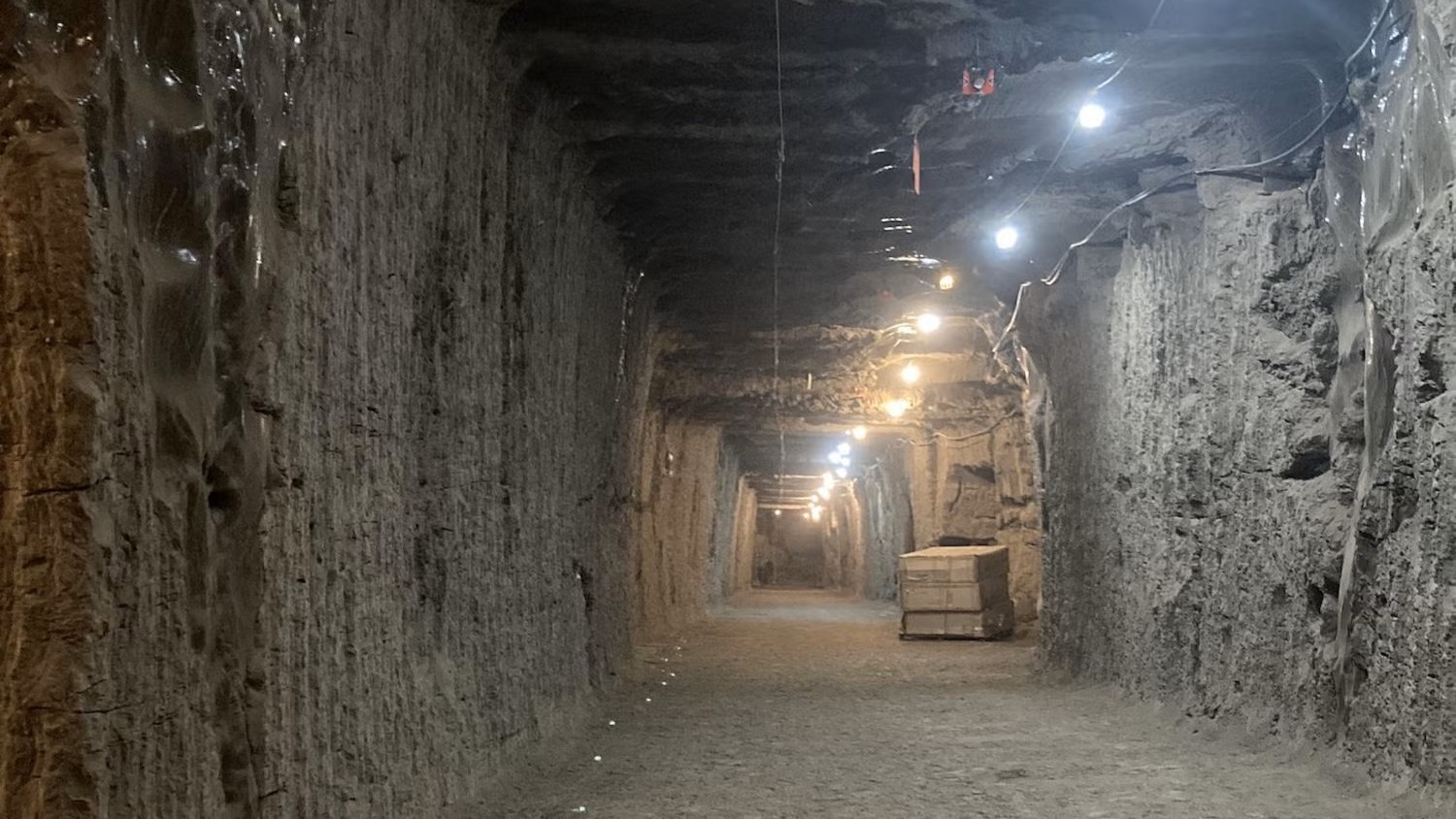 A permafrost tunnel that exists for research purposes in Alaska.
