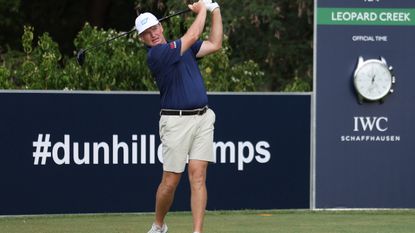 Ernie Els in shorts at the Alfred Dunhill Championship