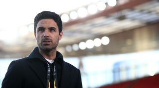 Mikel Arteta, Manager of Arsenal is interviewed prior to the UEFA Europa League Semi-final Second Leg match between Arsenal and Villarreal CF at Emirates Stadium on May 06, 2021 in London, England.