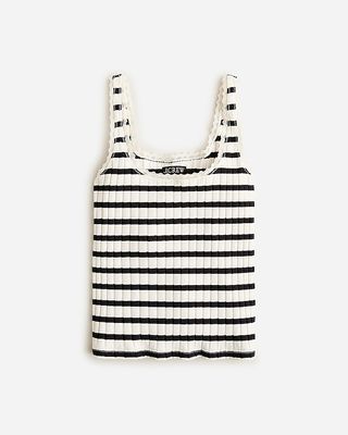 Pointelle Tank Top in Stripe