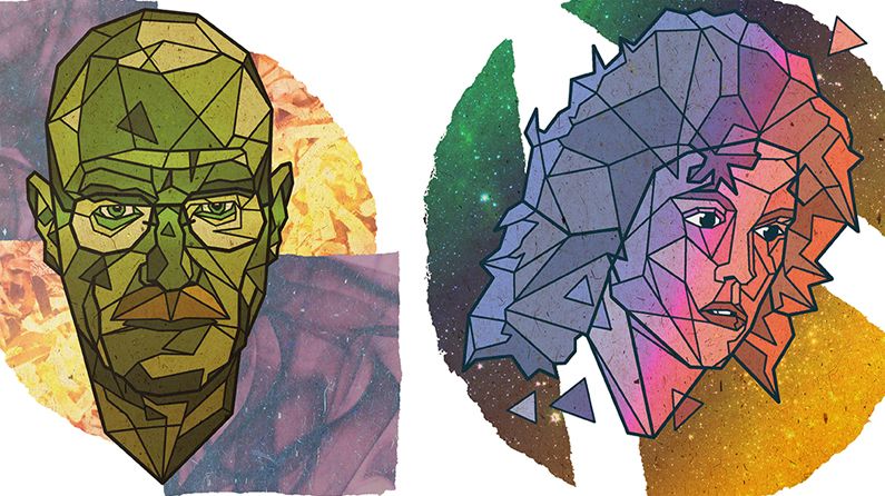 View of Stunning geometric portraits of your favourite pop culture icons ...