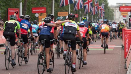 Approaching the RideLondon finish line