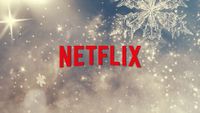 Netflix logo on a snowflake background