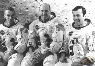 Apollo 10 crewmembers Gene Cernan, John Young and Thomas Stafford.