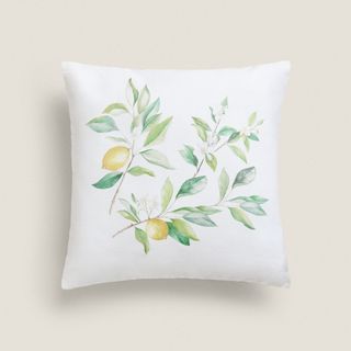 Lemon Print Throw Pillow Cover