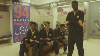 Soccer players in locker room in Netflix's The Final Score