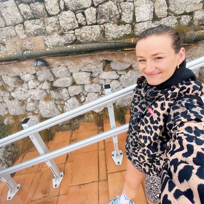 Senior Health Editor Ally Head on a mountain hike learning some health tips