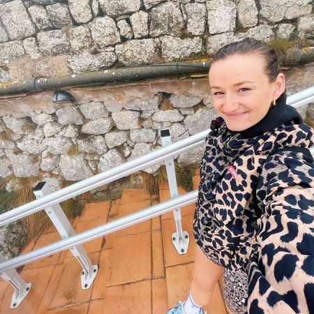 Senior Health Editor Ally Head on a mountain hike learning some health tips