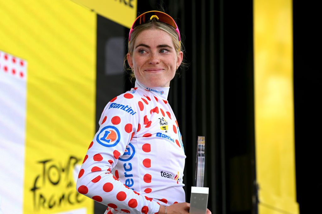 LE MARKSTEIN FRANCE JULY 30 during the 1st Tour de France Femmes 2022 Stage 7 a 1271km stage from Slestat to Le Marksteinc TDFF UCIWWT on July 30 2022 in Le Markstein France Photo by Dario BelingheriGetty Images