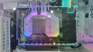 A transparent water block from the Thermaltake booth, Computex 2024