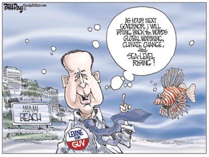 Political cartoon U.S. Philip Levine Miami beach climate change