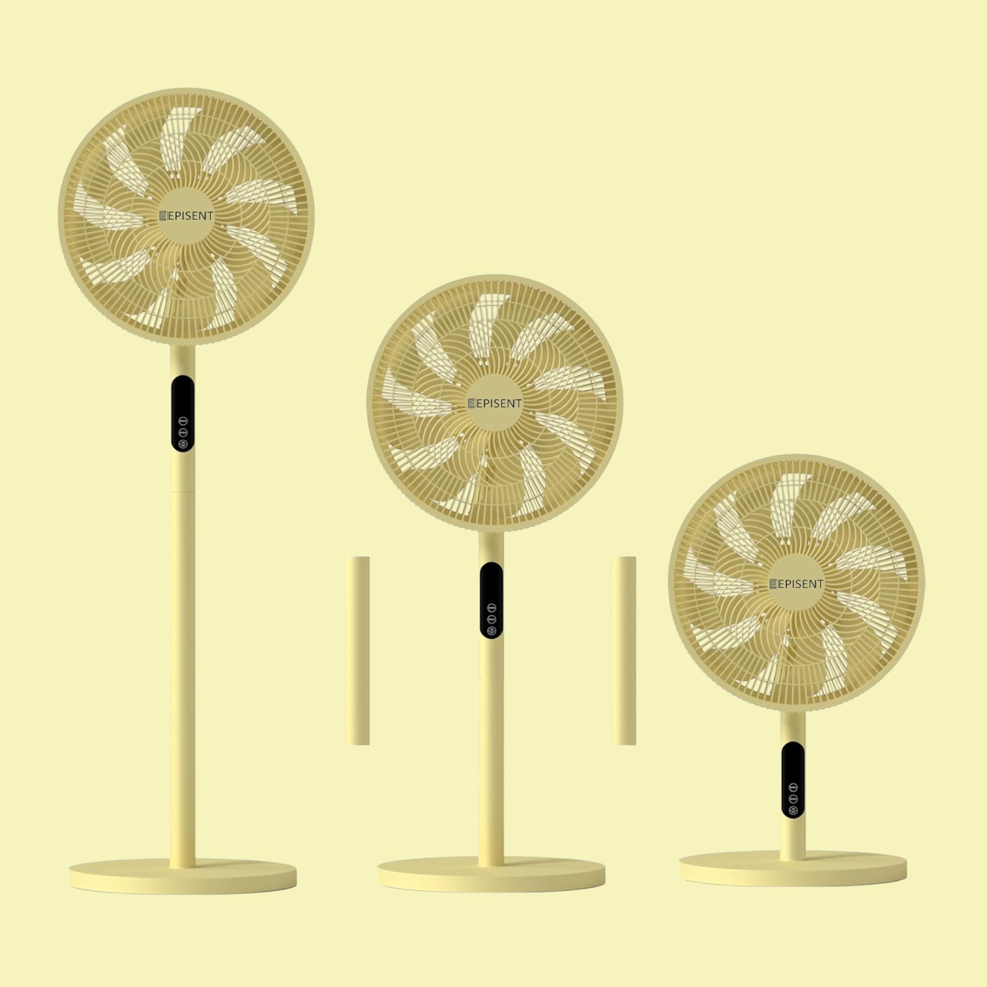 EPISENT, 3-in-1 Pedestal Fan With Remote in Yellow