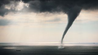 Waterspout over ocean