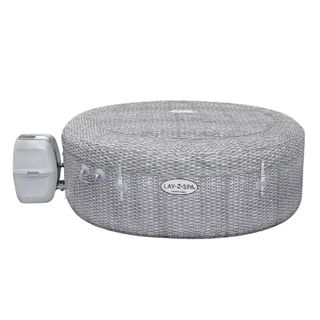 Grey hot tub with cover
