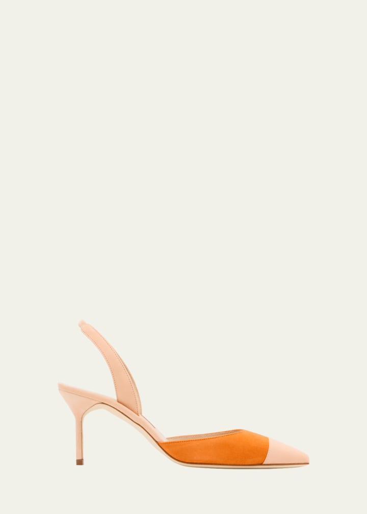 70mm Capsli Bicolor Suede Pumps