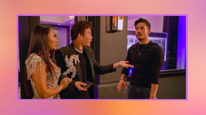 Bling Empire. (L to R) Dorothy Wang, Kane Lim, Kevin Kreider in episode 205 of Bling Empire. Cr. Courtesy Of Netflix © 2022