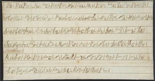 This handwritten Cherokee syllabary was penned by Sequoyah himself.