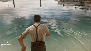 A screenshot showing the lack of swimming ability in Mafia: The Old Country