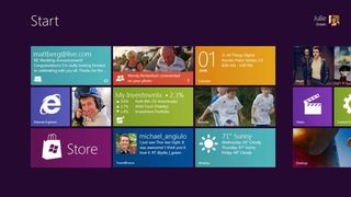 The new look Start interface for Windows 8