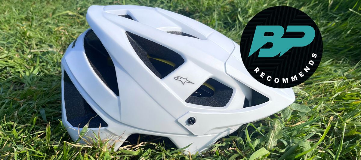 The Alpinestars Vector Tech Solid helmet with a Bike Perfect recommends badge