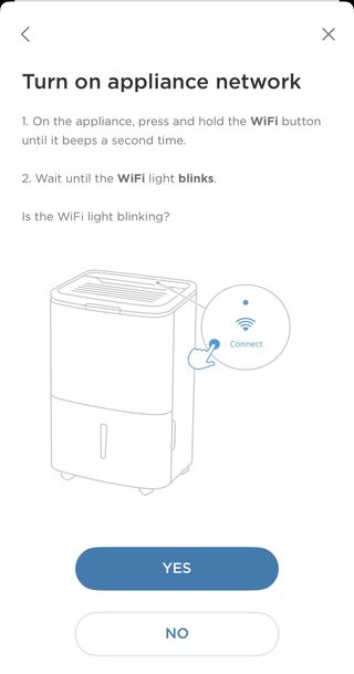 Frigidaire Gallery 50 Pint Dehumidifier with WiFi with wifi app connecting to network