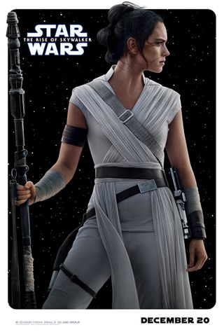 Daisy Ridley as Rey in Rise of Skywalker character poster