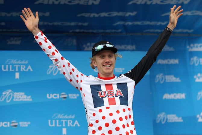 Alex Hoehn (USA National Team) took the mountains jersey on stage 3 of the 2019 Tour of California after his heroics in the breakaway