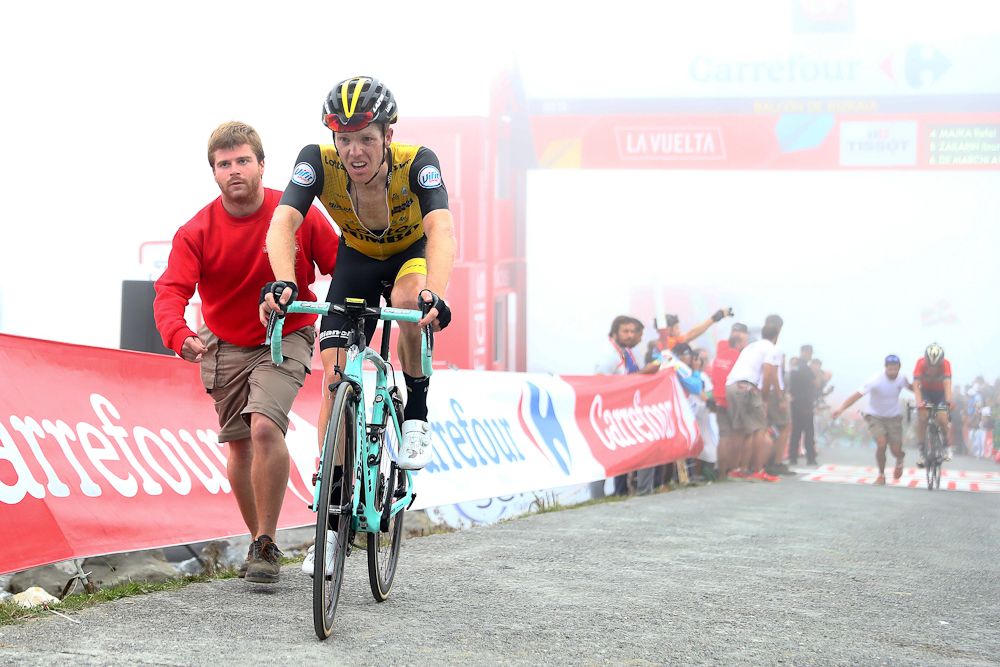 Steven Kruijswijk finishes stage 17 at the Vuelta