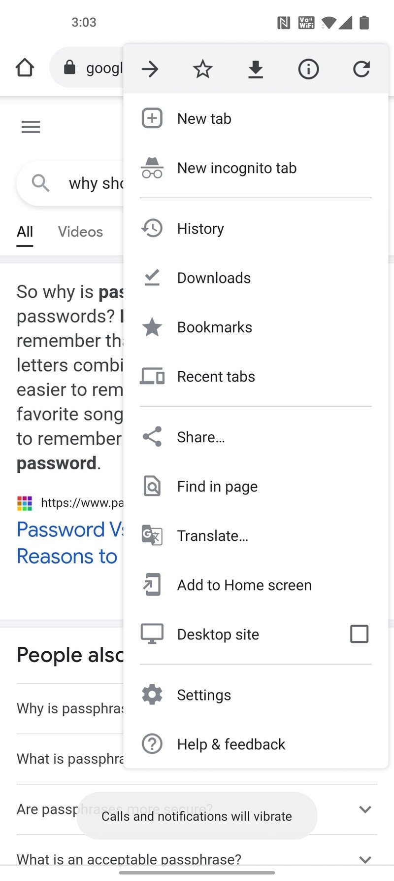 Mobile Chrome Sync Passphrase Ss
