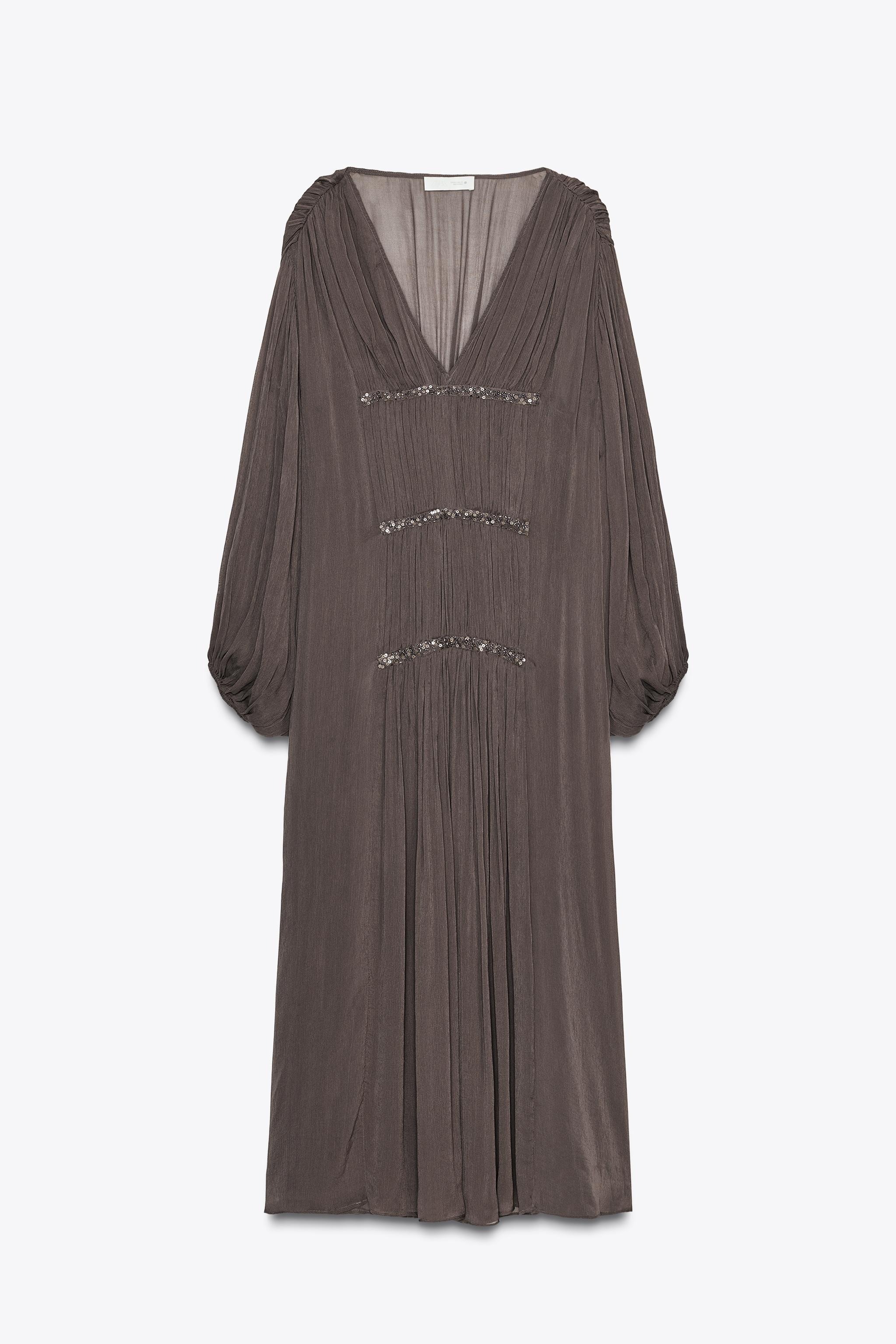 ZARA, Beaded Embroidered Dress Zw Collection