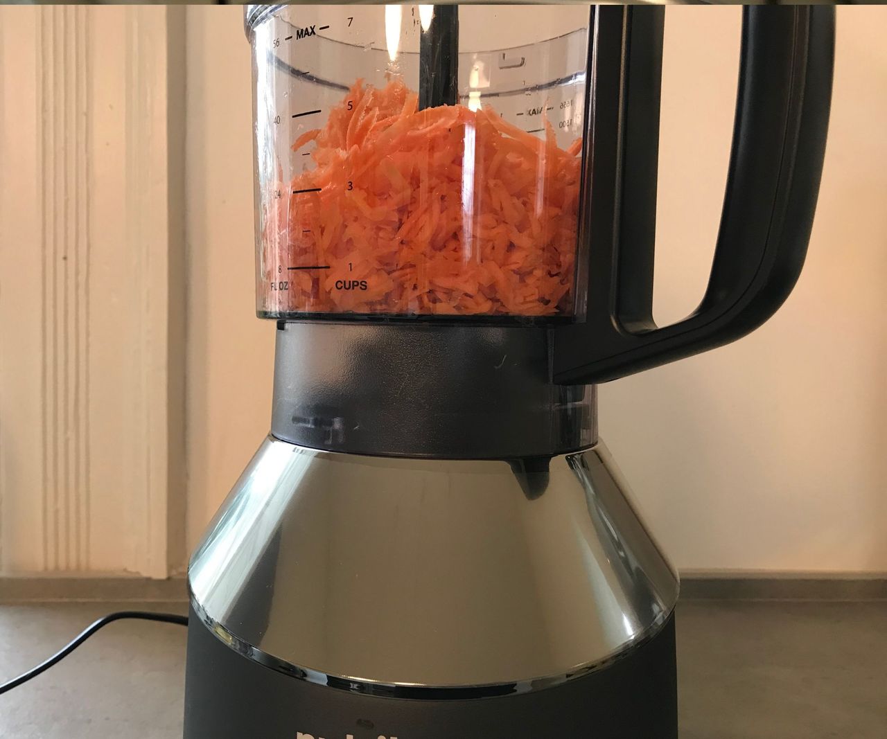 Carrots grated in the Nutribullet Triple Prep System