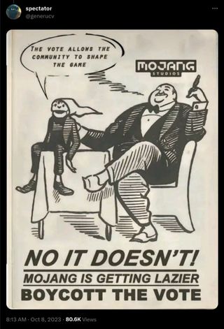 Minecraft "Stop the Mob Vote" propaganda poster