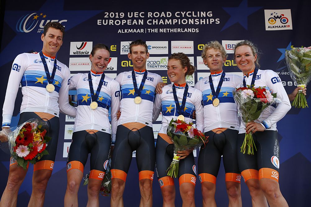 The Netherlands win the inaugural Mixed Relay TTT at the European Championships