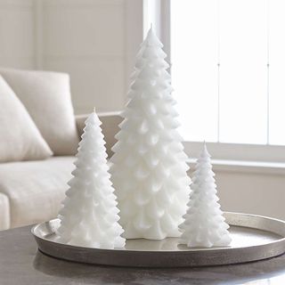 white christmas tree candle