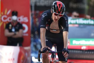 Team Ineos Russian rider Pavel Sivakov crosses the finish in third place becoming first in the Best Climber ranking during the 7th stage of the 2021 La Vuelta cycling tour of Spain a 152 km race from Gandia to Balcon de Alicante in Tibi on August 20 2021 Photo by JOSE JORDAN AFP Photo by JOSE JORDANAFP via Getty Images