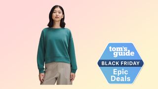 Lululemon sweatshirt on background with Tom's Guide Black Friday badge