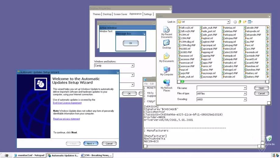 Windows XP had a secret Mac-flavored theme hidden away in its source code