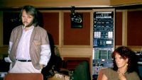 Swedish musicians Benny Andersson and Anni-Frid Lyngstad, of the Swedish supergroup ABBA, sit at Polar Studios in Stockholm, Sweden, May 1981