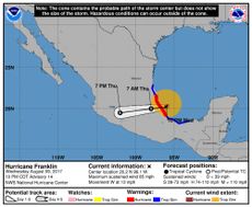 Hurricane Franklin is expected to make landfall on the coast of Mexico.