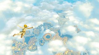 Link sky diving in Tears of the Kingdom