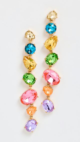 Mixed Gem Line Earrings