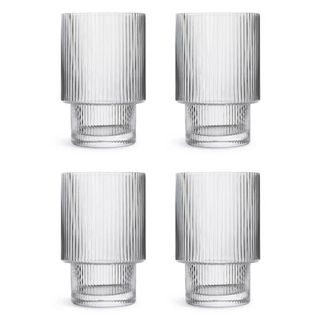 Habitat Ribbed Tumbler Glasses, Set of 4