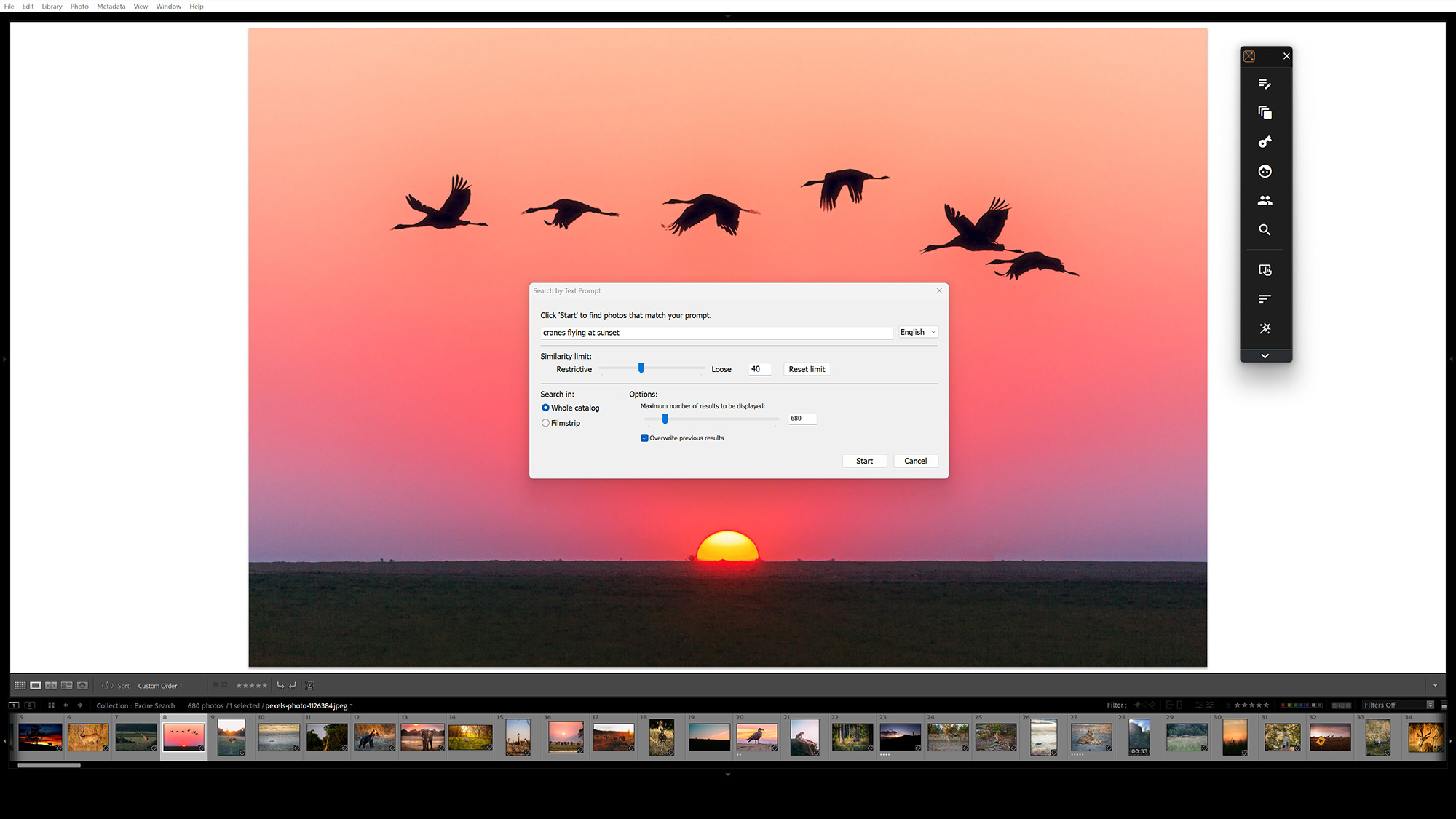 Screenshot from Excire Search 2026