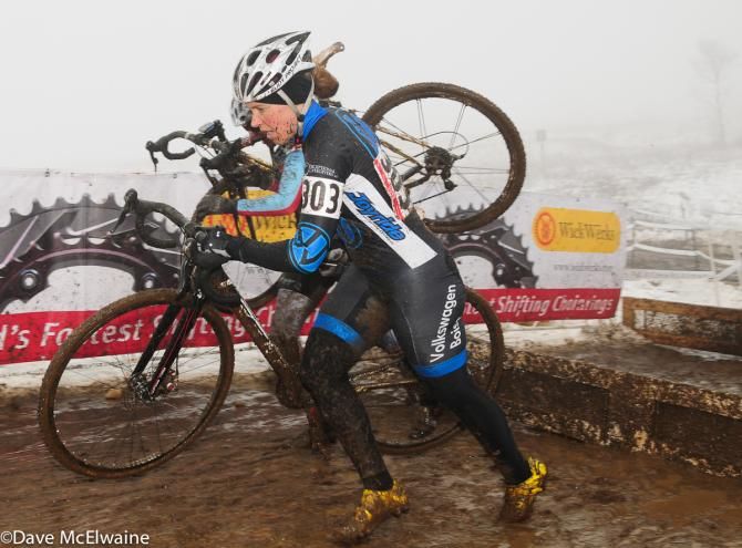 Amanda Carey (Boise Volkswagon) pulls ahead of Coogan Cisek