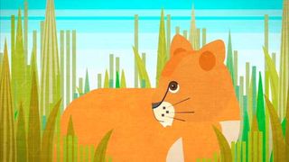 Illustrated lion-cub called Bapoto, created for a children's short