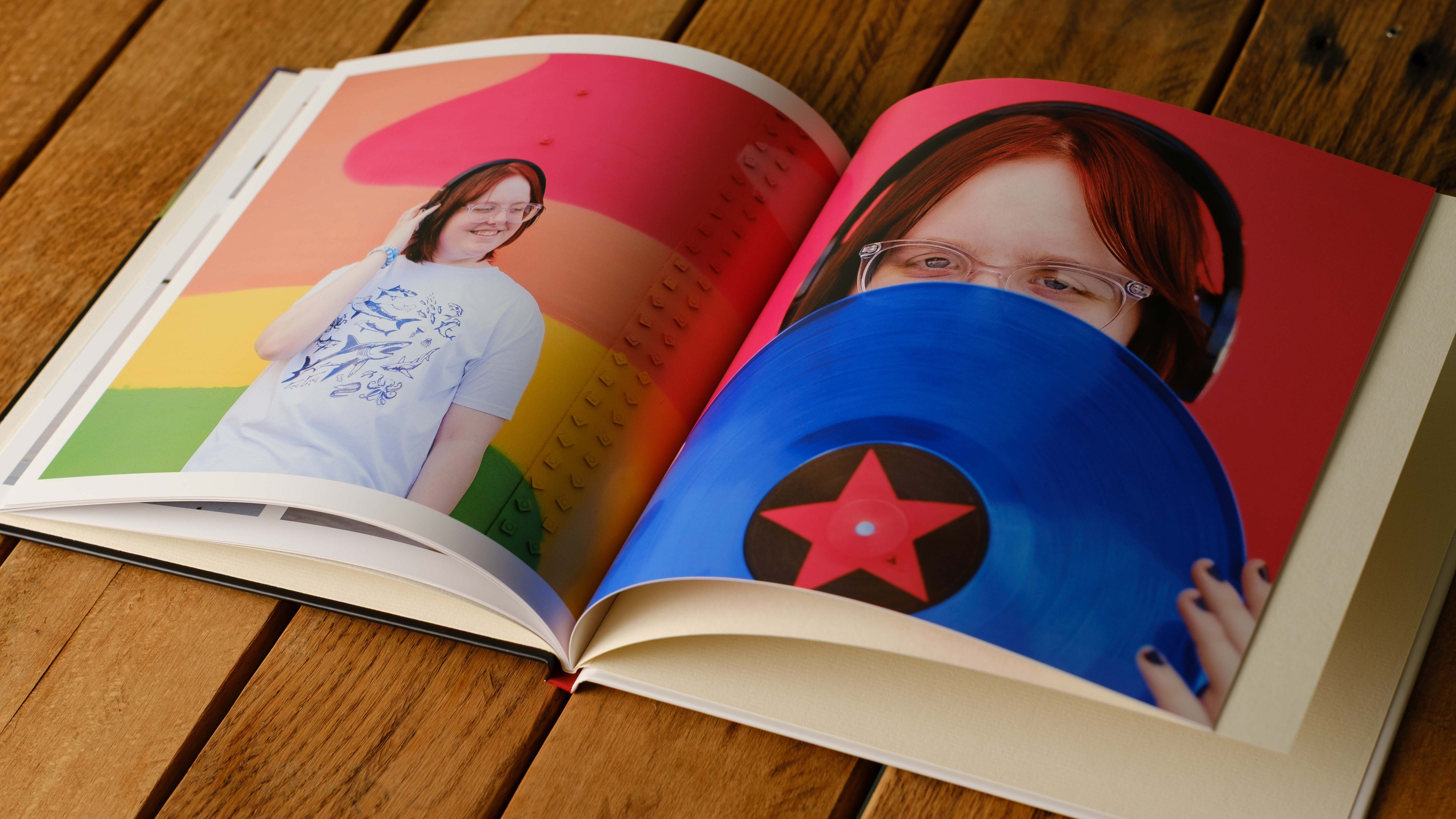 A photobook from CEWE on a desk