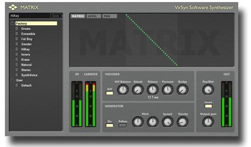 Enter the Matrix: VirSyn thinks that it&#039;s put a new spin on the vocoder concept.