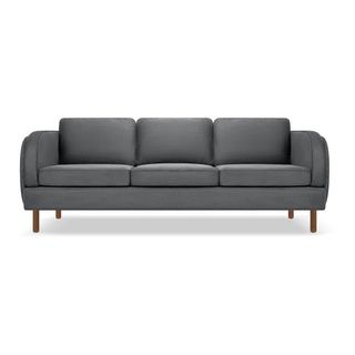 a dark grey sofa